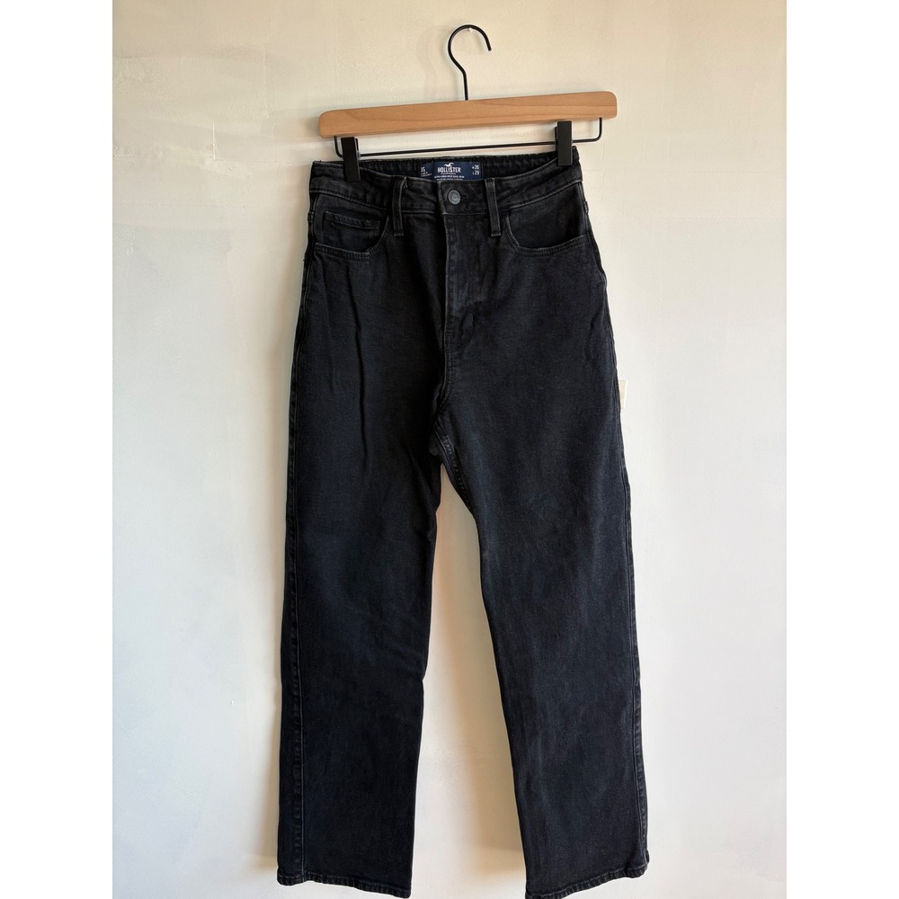 Hollister Ultra High-Rise Dad Jean Black Vintage Stretch minimalist W26 L29 Y2K